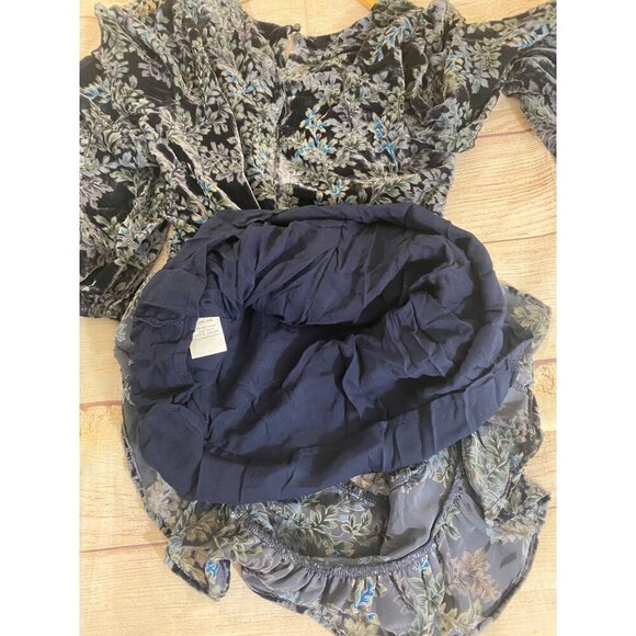 NWT Fab'Rik Women's Blue Floral Long Sleeve Classic Dress - Medium - Picture 13 of 15